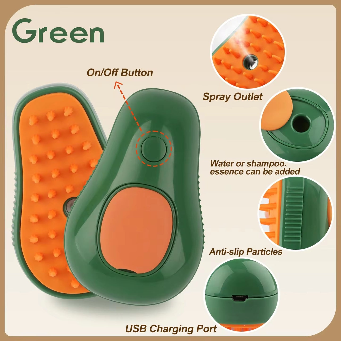 Ultimate 3-in-1 Pet Grooming Brush with Electric Spray - Cat & Dog Hair Removal Comb for a Luxurious Massage Experience