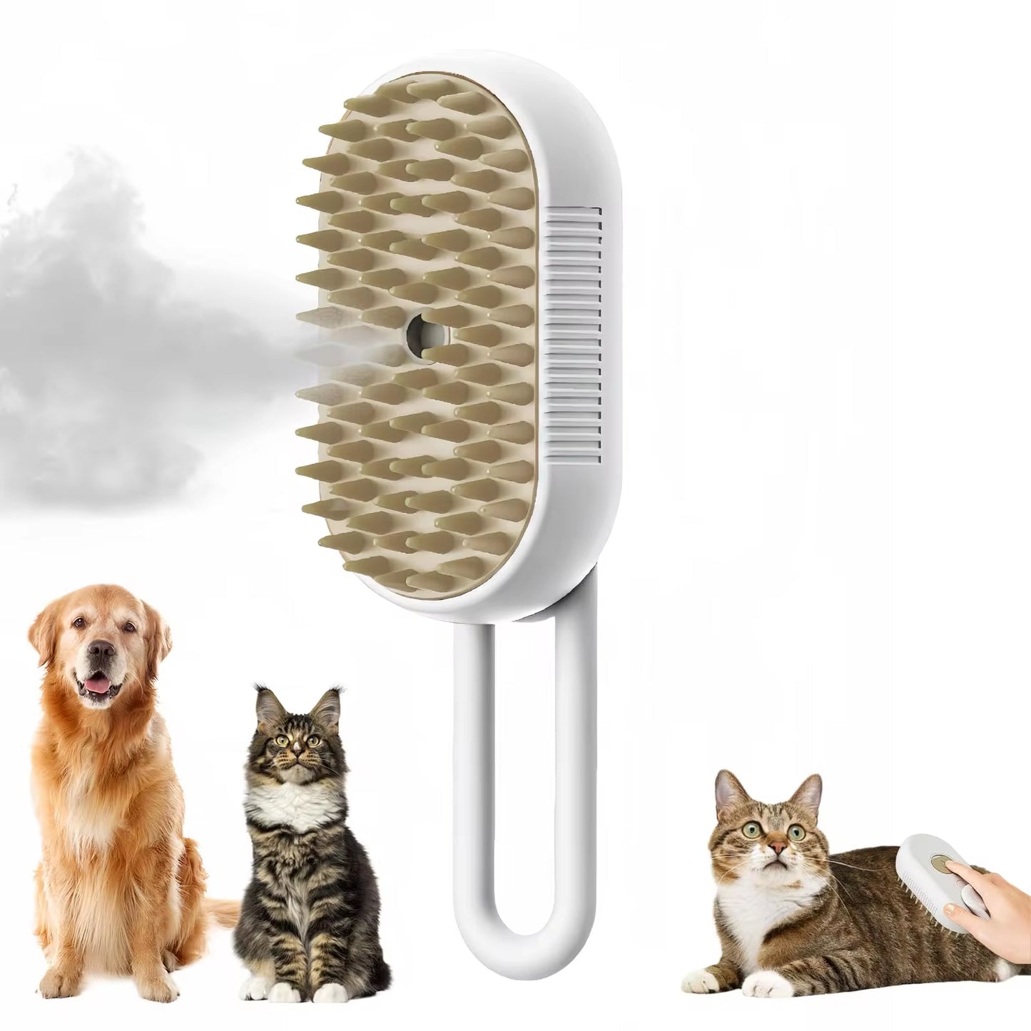Ultimate 3-in-1 Pet Grooming Brush with Electric Spray - Cat & Dog Hair Removal Comb for a Luxurious Massage Experience